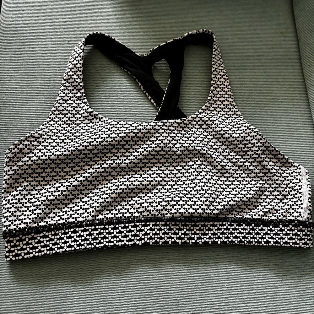 Black and White Women's Lululemon Bra